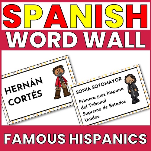 Famous Hispanic People Word Wall for Hispanic Heritage Month Classroom Decor