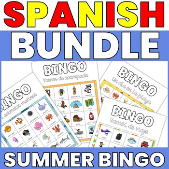 Spanish Summer Vocabulary Activities Bingo Games