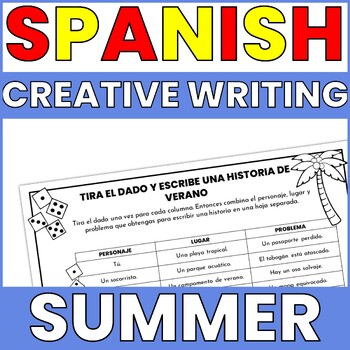 Spanish Summer Writing Activity - Roll a story