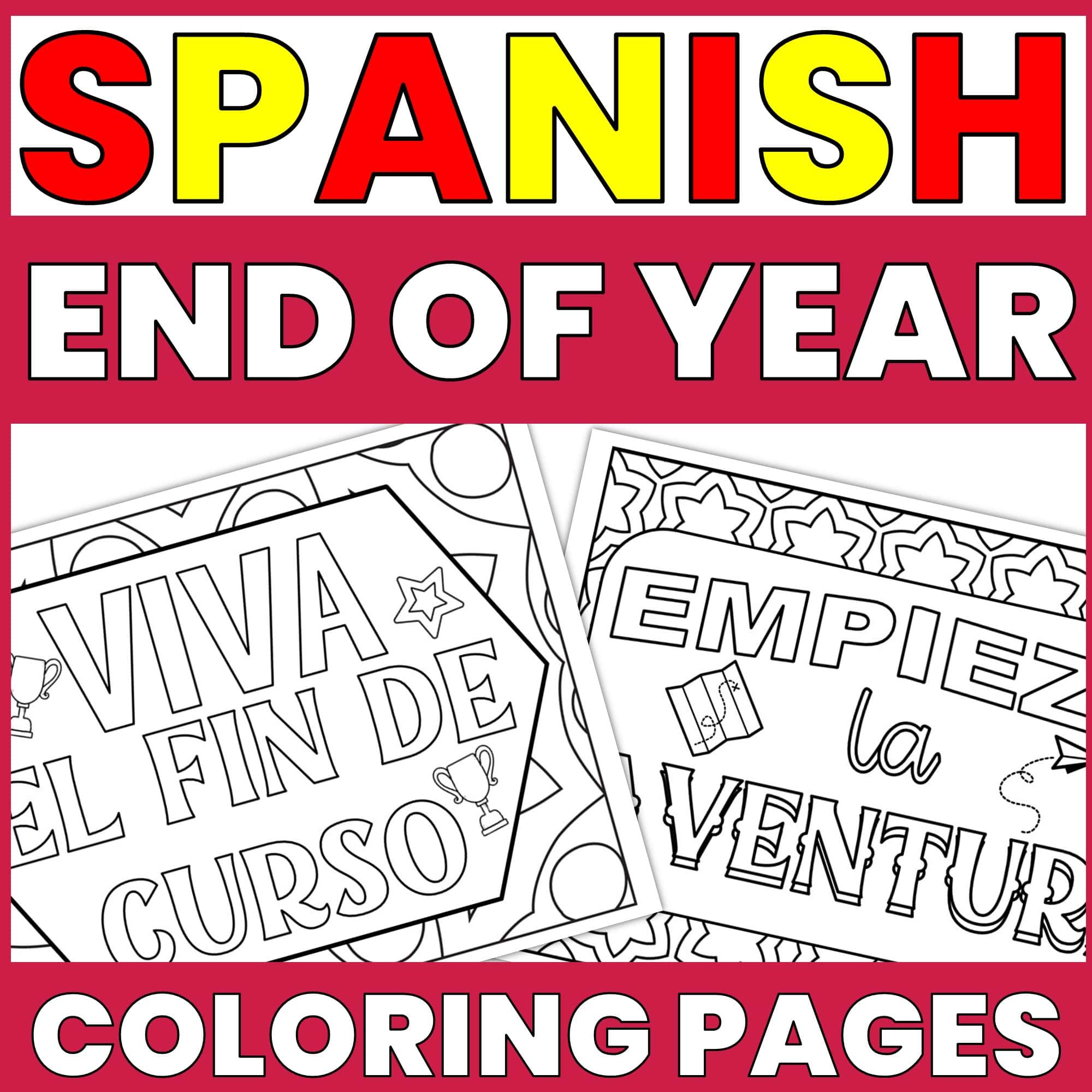 Spanish End of Year Coloring Pages