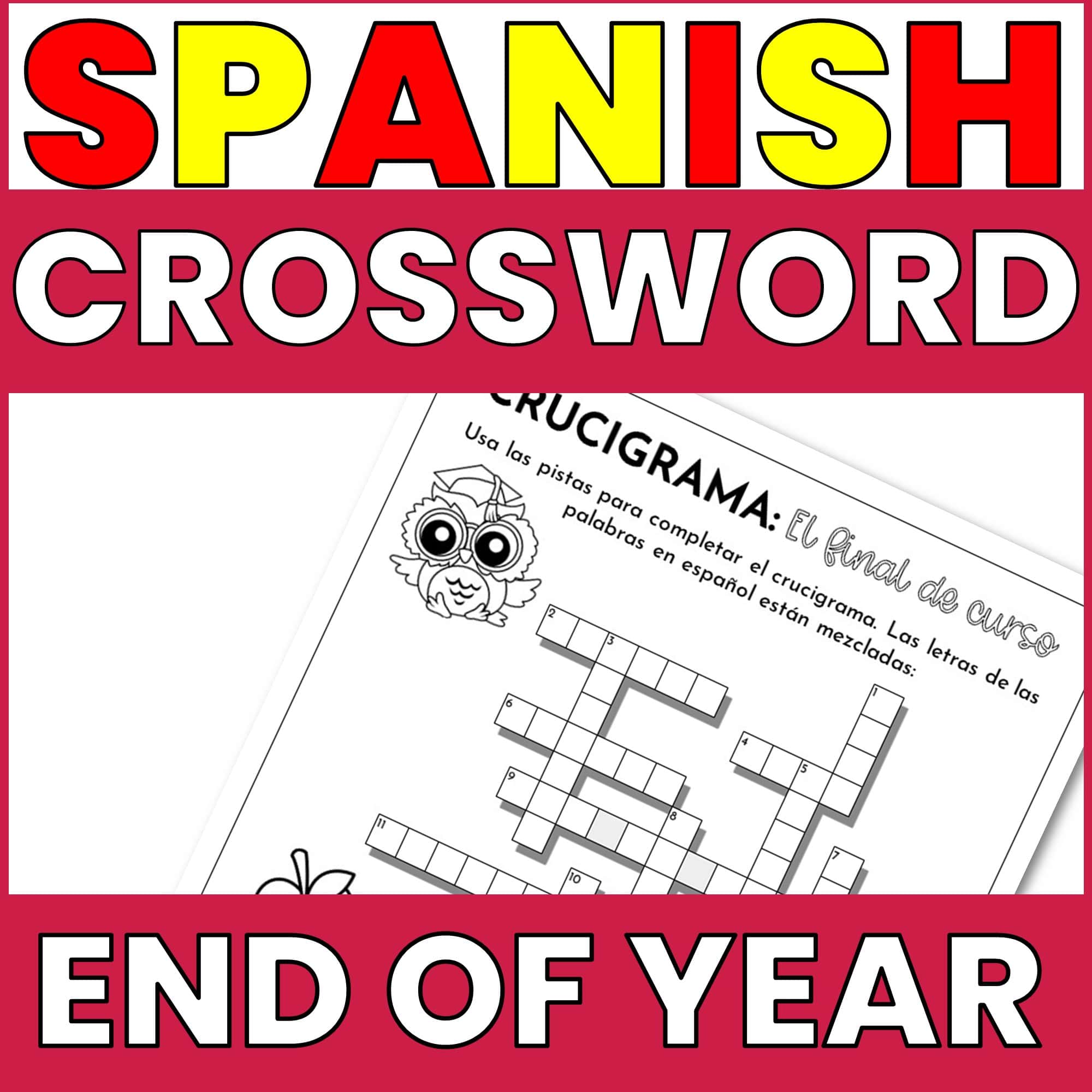 Spanish End of Year Crossword