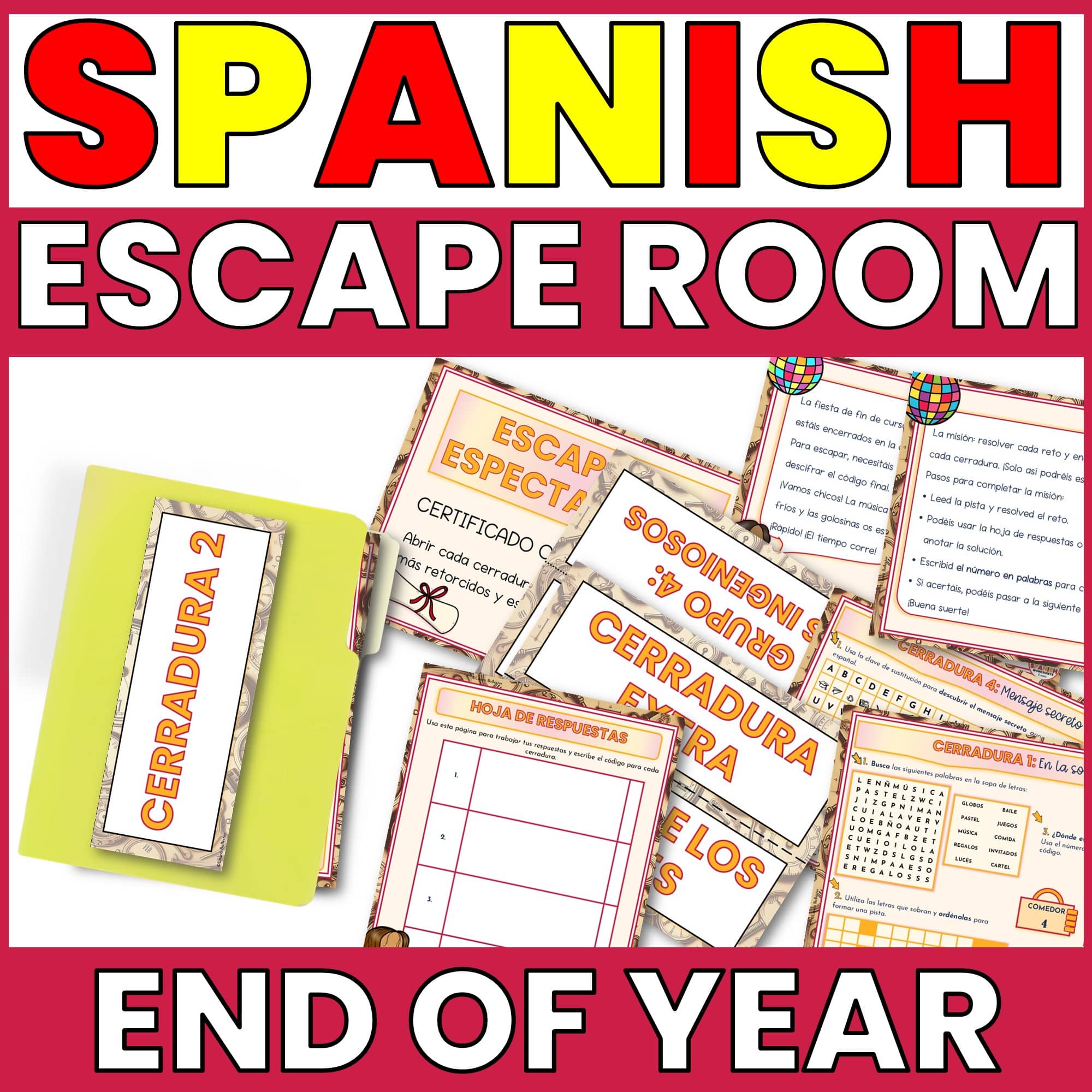 Spanish End of Year Escape Room