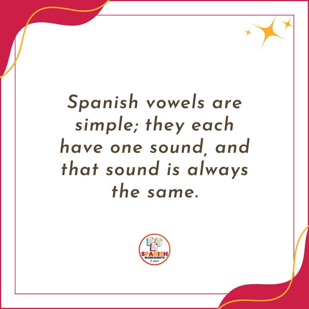 TIPS TO TEACH SPANISH PRONUNCIATION SPANISH VOWELS ARE SIMPLE Tips to Teach Spanish Pronunciation Quote"Spanish vowels are simple; they each have one sound, and that sound is always the same."