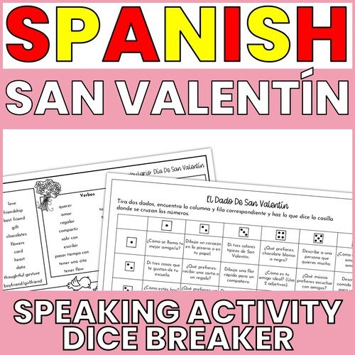 Thumbnail image for Spanish Valentine´s Day Dice Breaker Conversation Practice Activity
