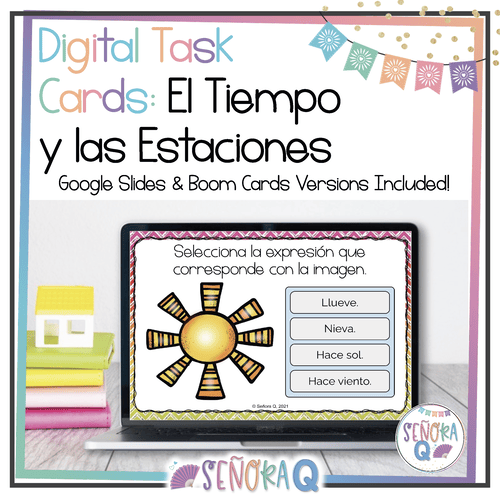 Digital Task Cards - Weather and Seasons by Señora Q Thumbnail Digital Task Cards El Tiempo Y Las Estaciones