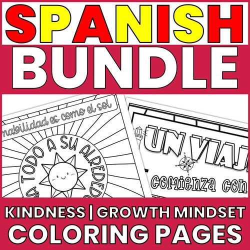 Thumbnail for Spanish Coloring Pages Kindness and Growth Mindset Theme