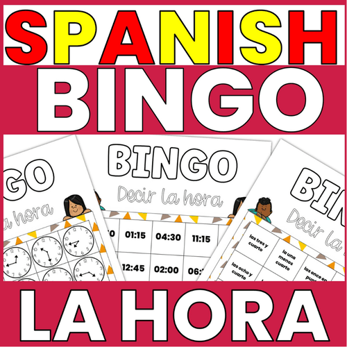 Telling the time in Spanish bingo game